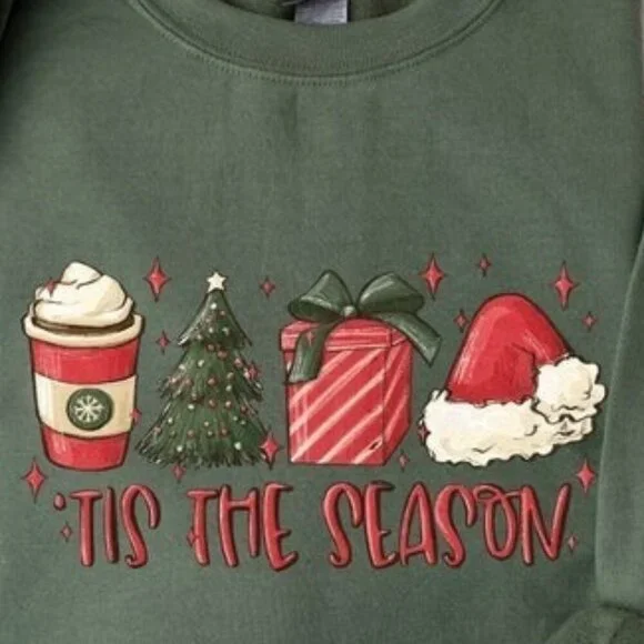 Christmas Tis The Season Sweatshirt, Merry Christmas Sweatshirt 79 - Picture 2 of 5